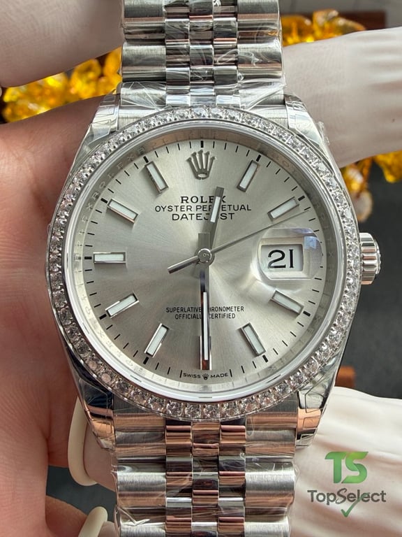 Rolex Datejust 36MM Silver Dial Diamond Bezel - 7