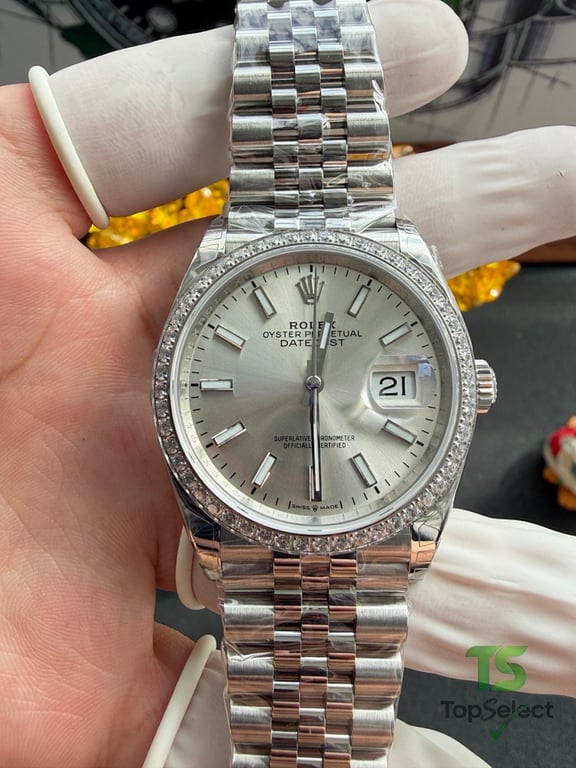 Rolex Datejust 36MM Silver Dial Diamond Bezel - 10