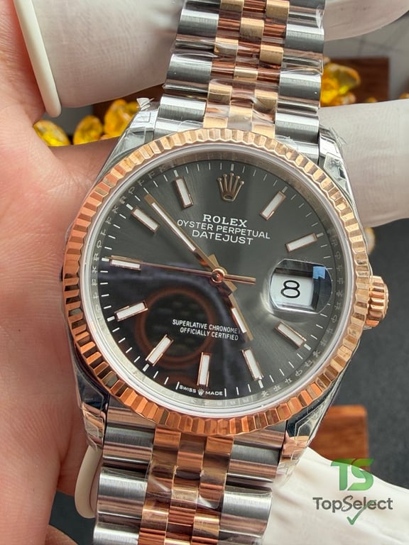 Rolex Datejust 36 Rose Gold and Steel Black Dial - 18