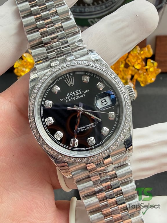 Rolex Datejust 36mm Black Dial Diamond Bezel - 2