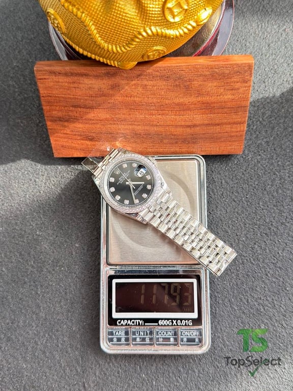Rolex Datejust 36mm Black Dial Diamond Bezel - 11