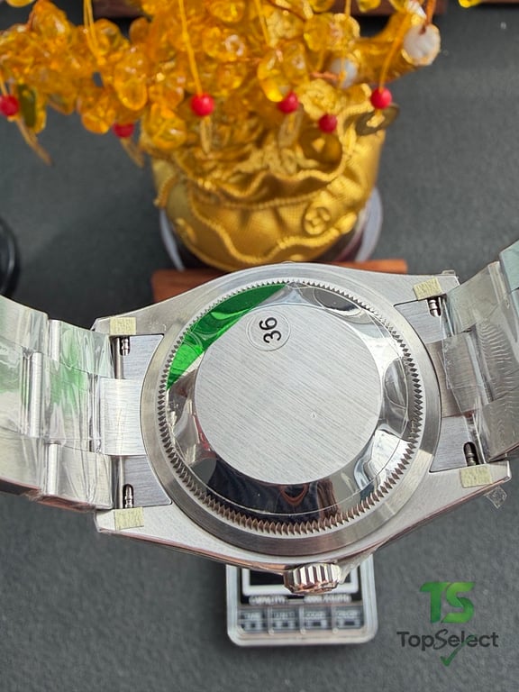 Rolex Datejust 36MM Black Dial Moissanite Bezel - 12