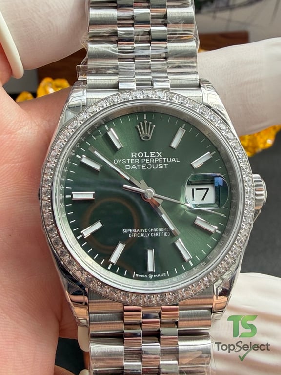 Rolex Datejust 36MM Green Dial Diamond Bezel - 2