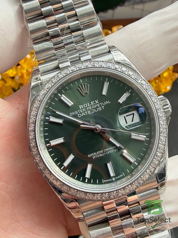 Rolex Datejust 36MM Green Dial Diamond Bezel - 3