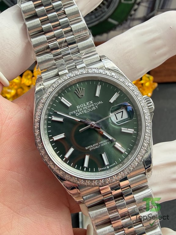 Rolex Datejust 36MM Green Dial Diamond Bezel - 5