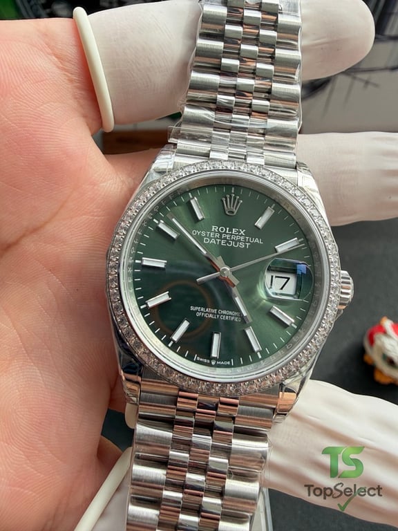 Rolex Datejust 36MM Green Dial Diamond Bezel - 7