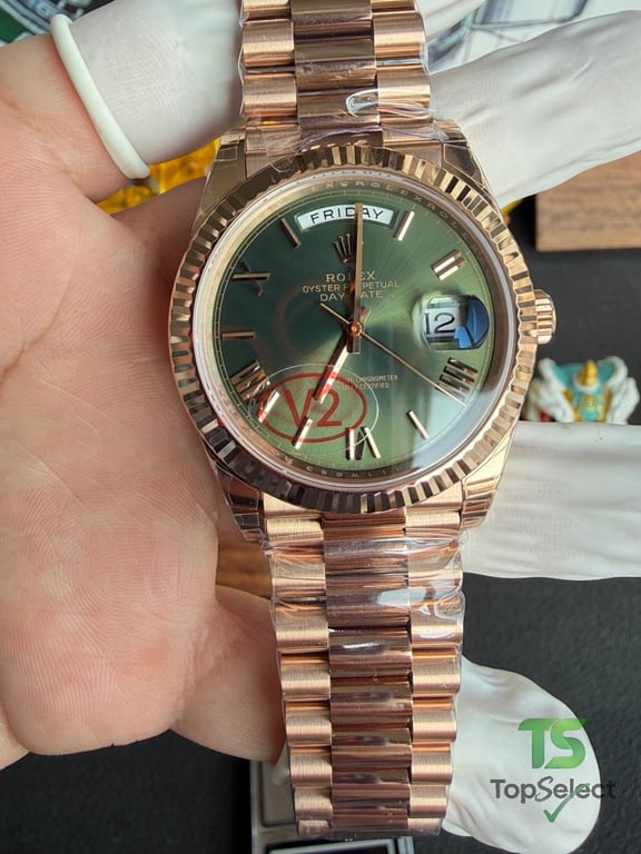 Rolex Day-Date Rose Gold Olive Green Dial - 10