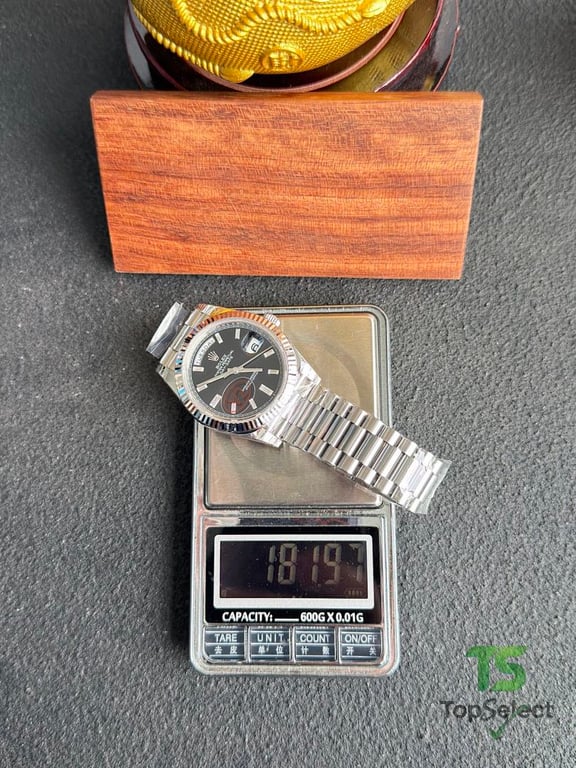 Rolex Day-Date 40 Black Dial Baguette Markers - 11
