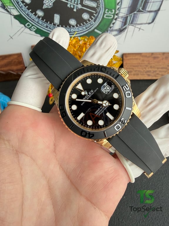 Rolex Yacht-Master Gold Black Oysterflex - 18