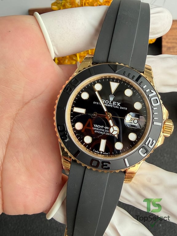 Rolex Yacht-Master Gold Black Oysterflex - 6