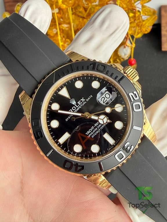 Rolex Yacht-Master Gold Black Oysterflex - 7
