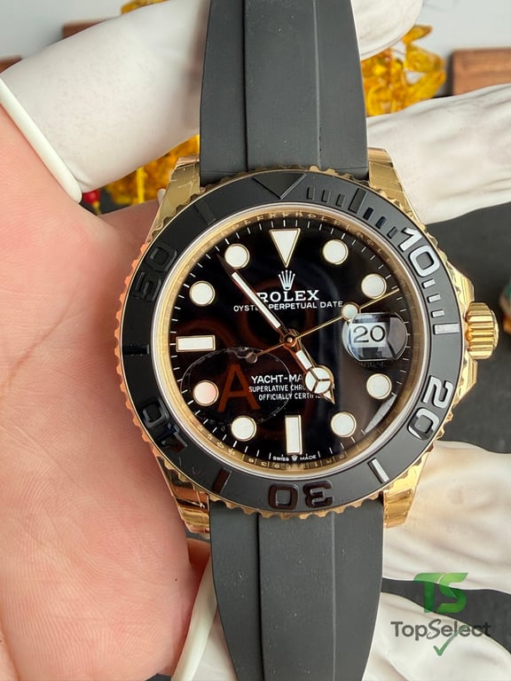 Rolex Yacht-Master Gold Black Oysterflex - 8