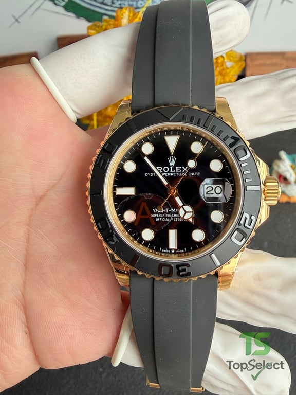 Rolex Yacht-Master Gold Black Oysterflex - 9