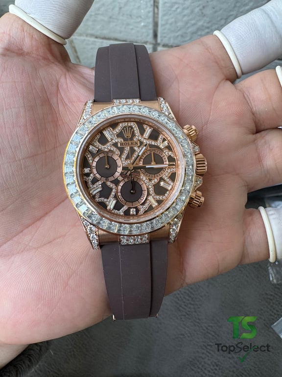 Rolex Daytona Rose Gold Diamond Giraffe Dial - 12
