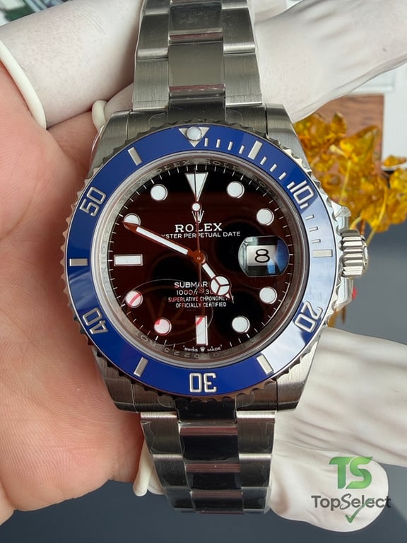 Rolex Submarine Date Blue Bezel Black Dial - 2