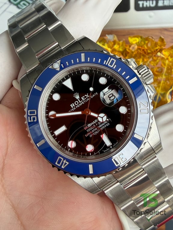 Rolex Submarine Date Blue Bezel Black Dial - 3