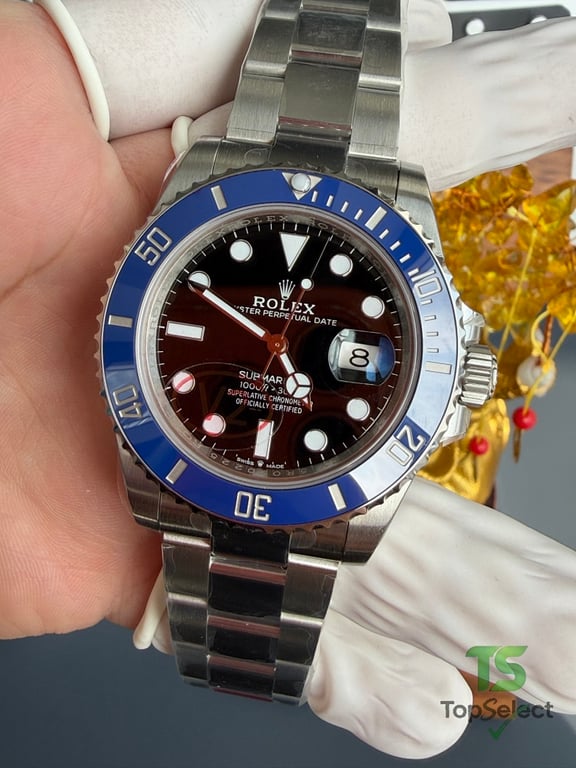 Rolex Submarine Date Blue Bezel Black Dial - 4