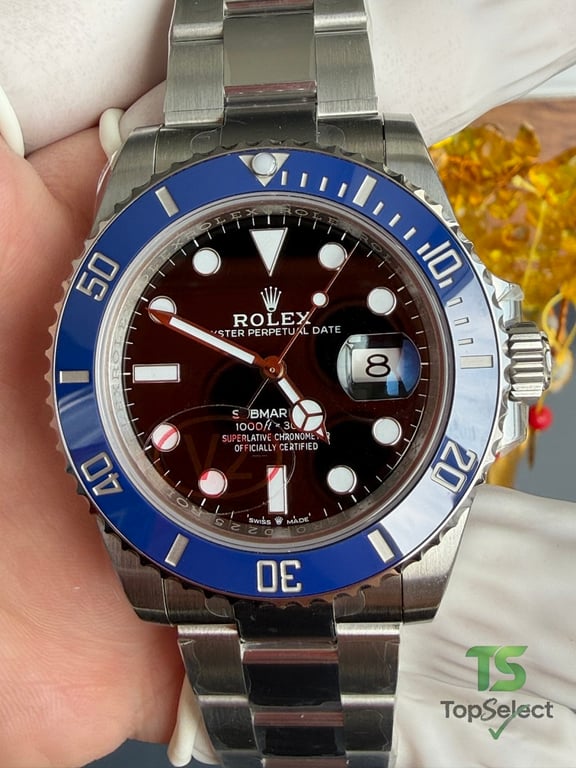 Rolex Submarine Date Blue Bezel Black Dial - 5