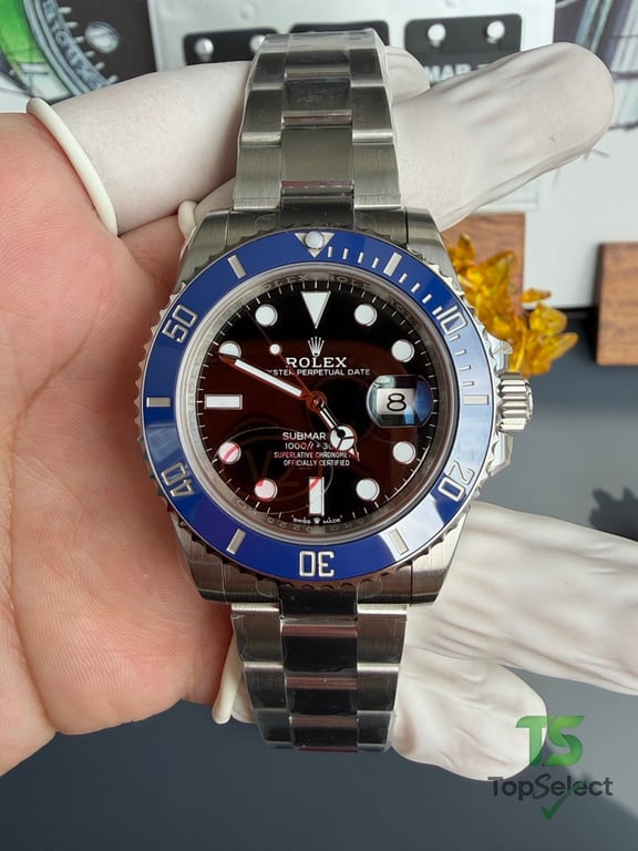 Rolex Submarine Date Blue Bezel Black Dial - 8