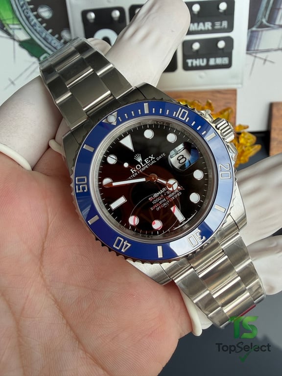 Rolex Submarine Date Blue Bezel Black Dial - 9