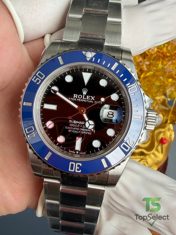 Rolex Submarine Date Blue Bezel Black Dial - 10
