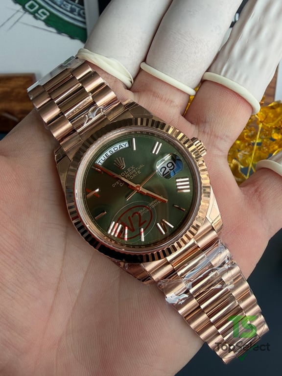 Rolex Day-Date Rose Gold Olive Green - 4