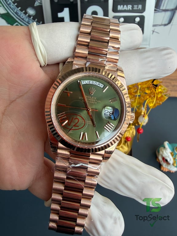 Rolex Day-Date Rose Gold Olive Green - 6