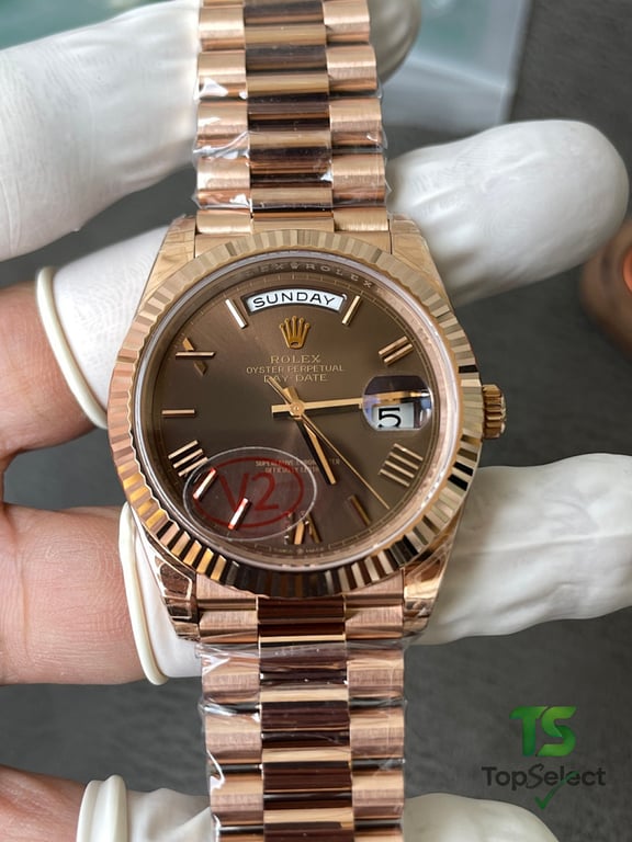 Rolex Day-Date Rose Gold Chocolate Dial - 14