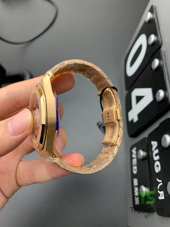 Audemars Piguet Royal Oak 15202 Rose Gold Blue Dial - 3