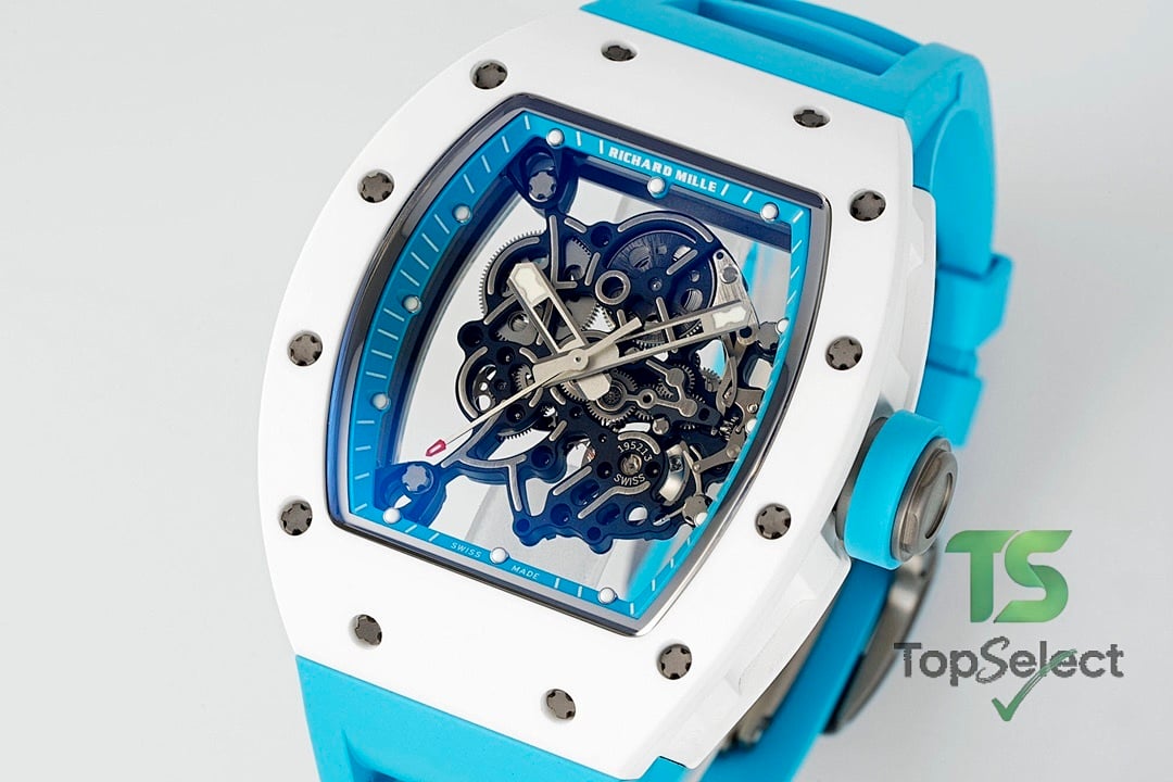 Richard Mille RM055 White Ceramic Blue Strap - 3