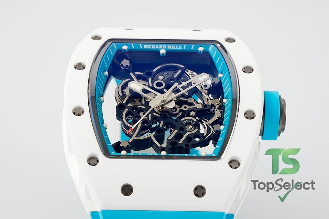 Richard Mille RM055 White Ceramic Blue Strap - 4