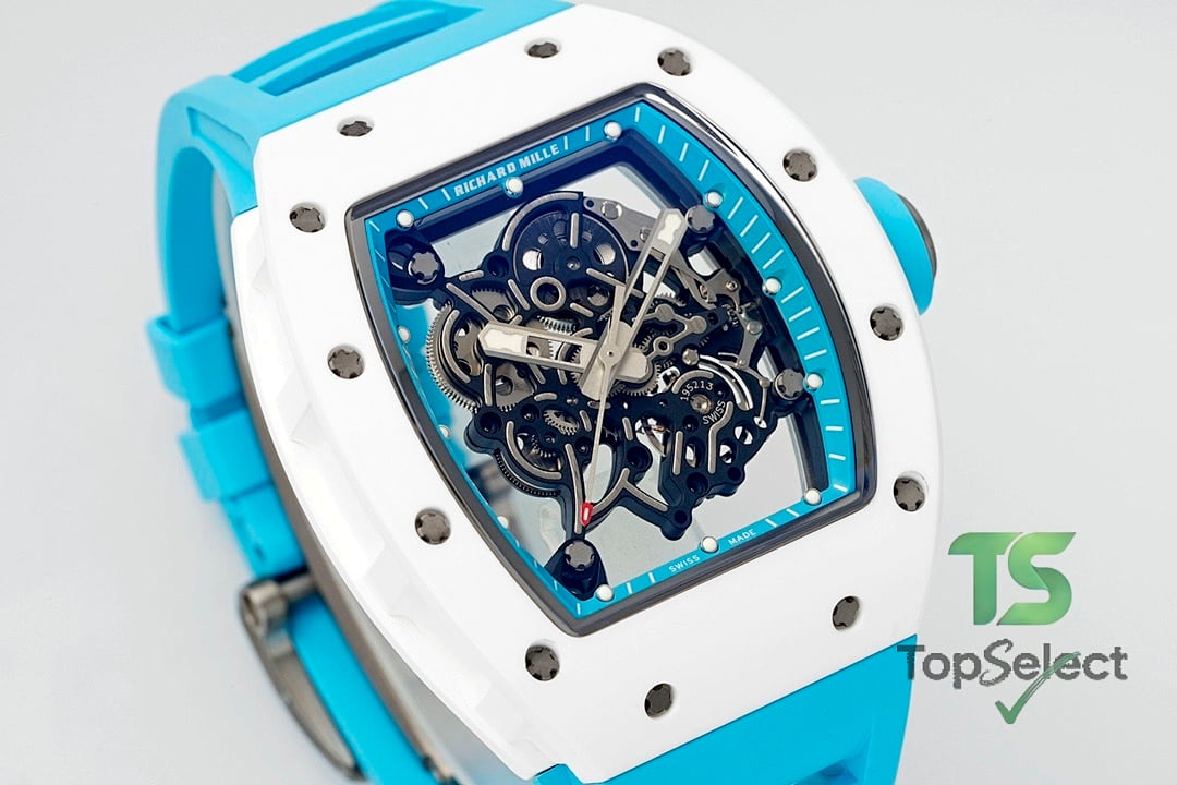 Richard Mille RM055 White Ceramic Blue Strap - 9