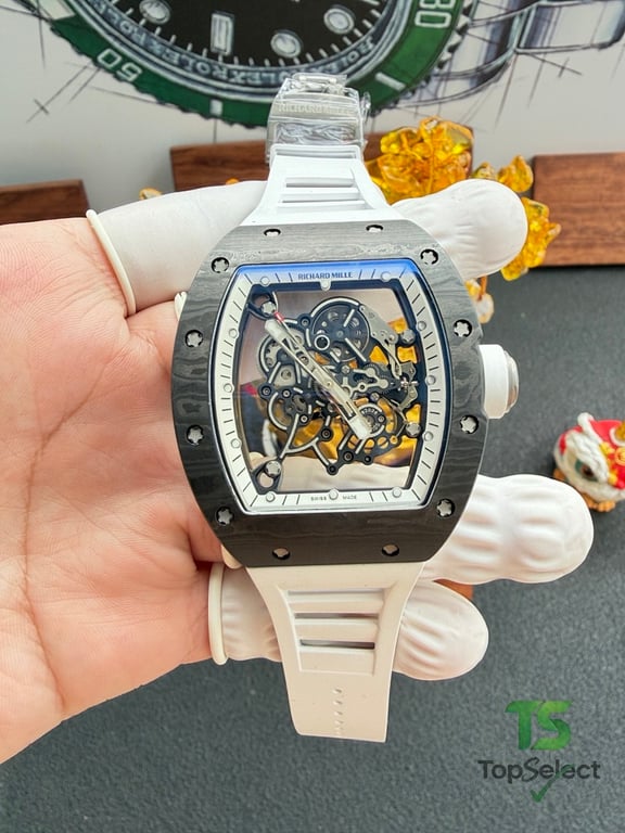 Richard Mille RM055 White Carbon Watch - 14