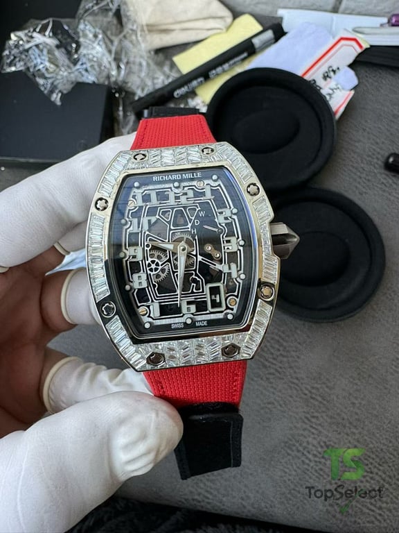 Richard Mille RM 67-01 Diamond Bezel Red Strap - 3