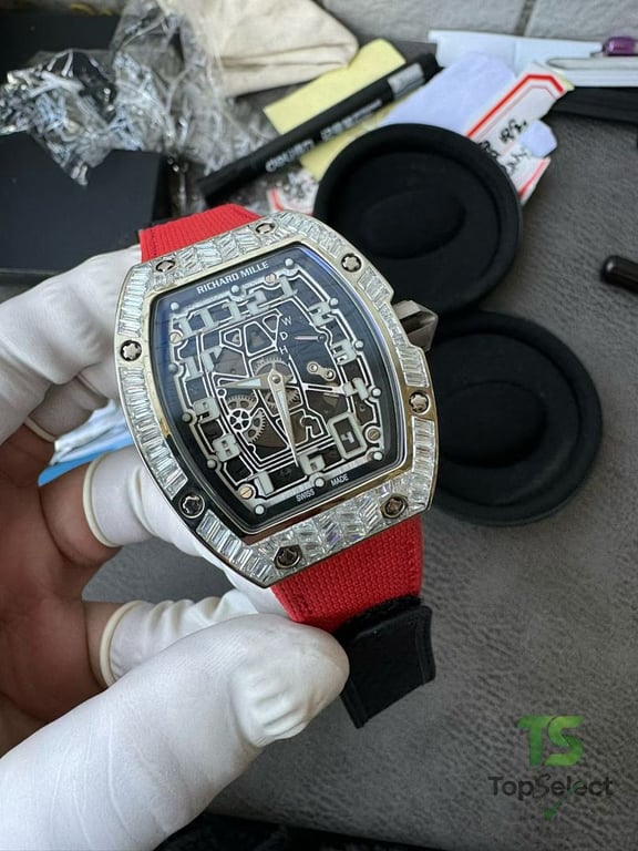 Richard Mille RM 67-01 Diamond Bezel Red Strap - 6