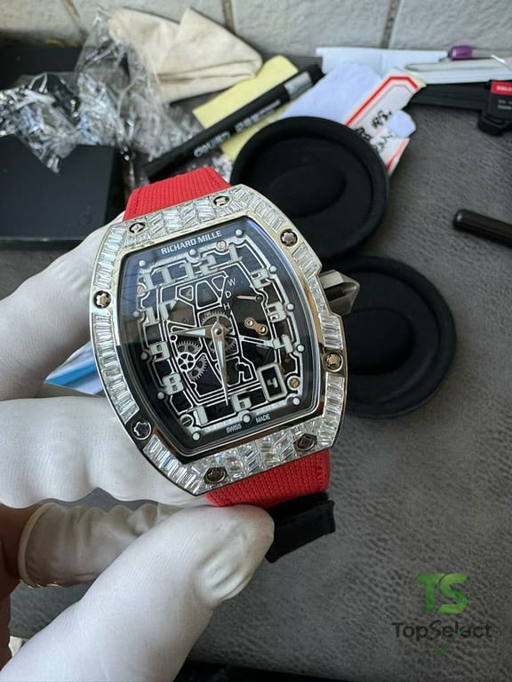 Richard Mille RM 67-01 Diamond Bezel Red Strap - 7