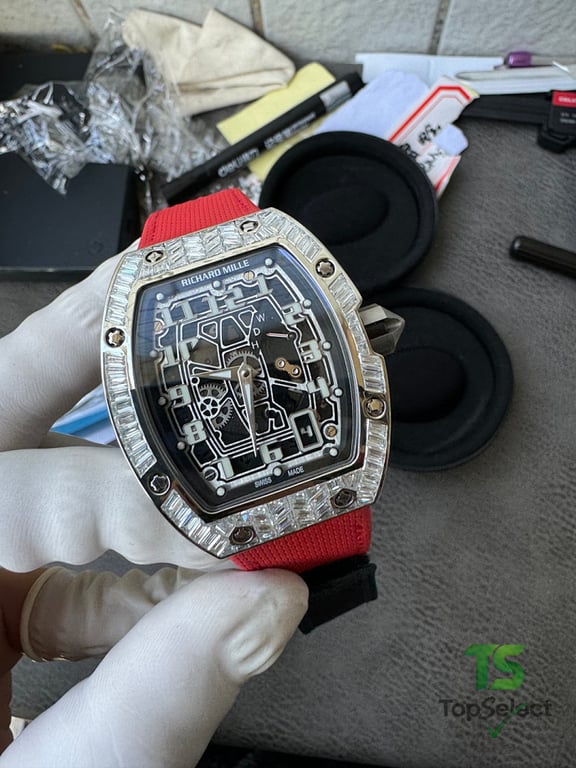 Richard Mille RM 67-01 Diamond Bezel Red Strap - 12