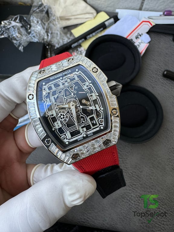 Richard Mille RM 67-01 Diamond Bezel Red Strap - 3