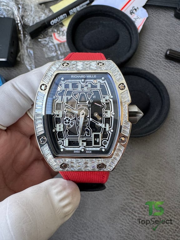 Richard Mille RM 67-01 Diamond Bezel Red Strap - 4