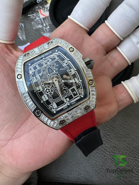 Richard Mille RM 67-01 Diamond Bezel Red Strap - 5