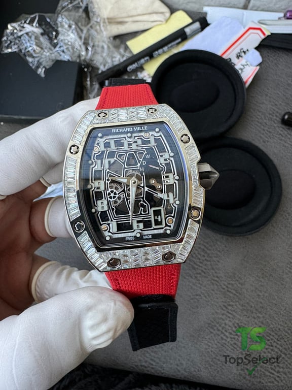 Richard Mille RM 67-01 Diamond Bezel Red Strap - 6