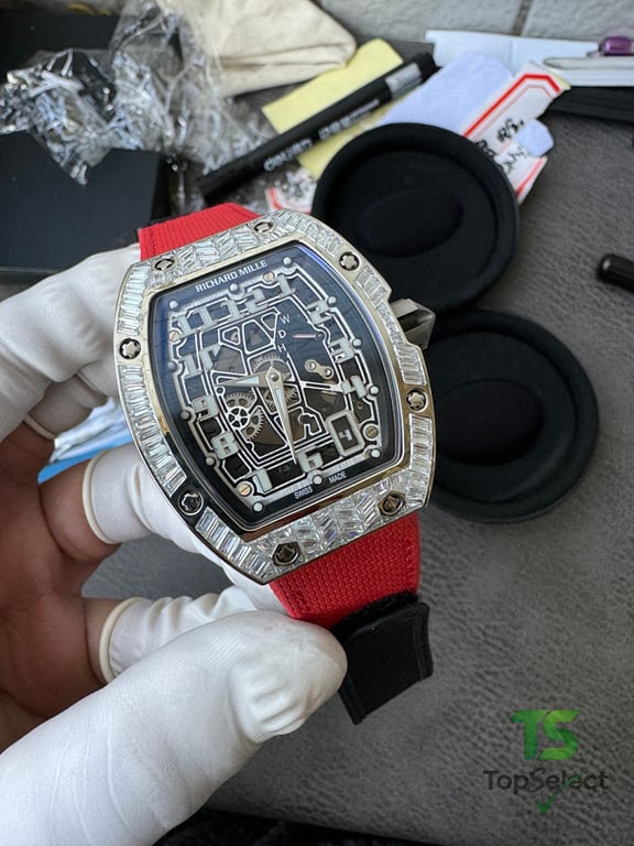 Richard Mille RM 67-01 Diamond Bezel Red Strap - 7