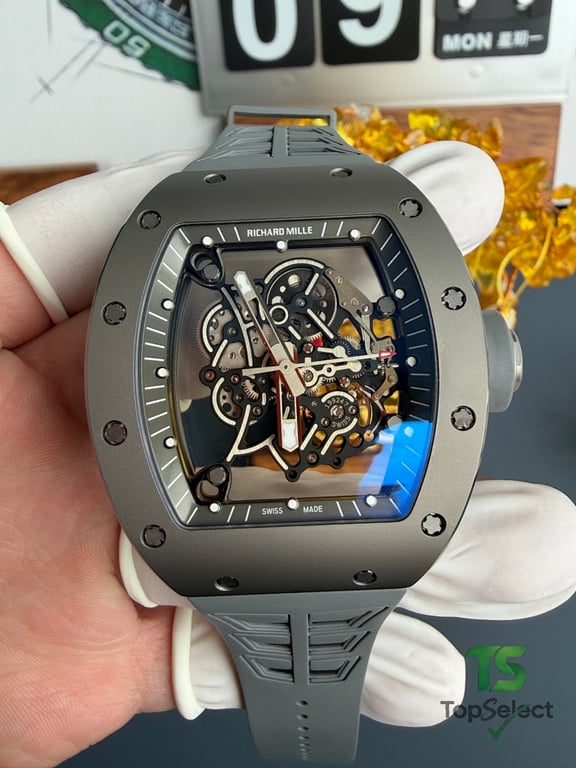 Richard Mille RM055 Gray Ceramic Skeleton Watch - 11