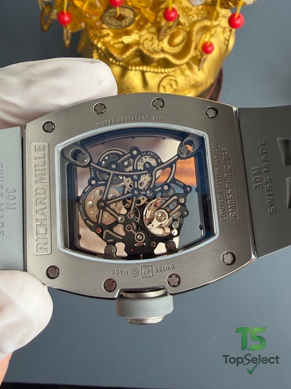 Richard Mille RM055 Gray Ceramic Skeleton Watch - 15