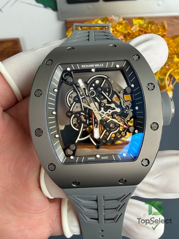Richard Mille RM055 Gray Ceramic Skeleton Watch - 3