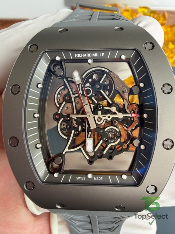 Richard Mille RM055 Gray Ceramic Skeleton Watch - 4