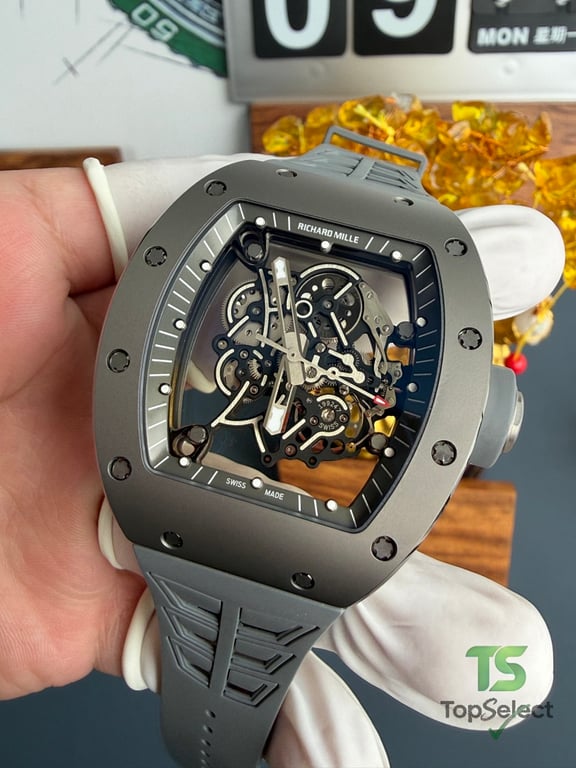 Richard Mille RM055 Gray Ceramic Skeleton Watch - 7