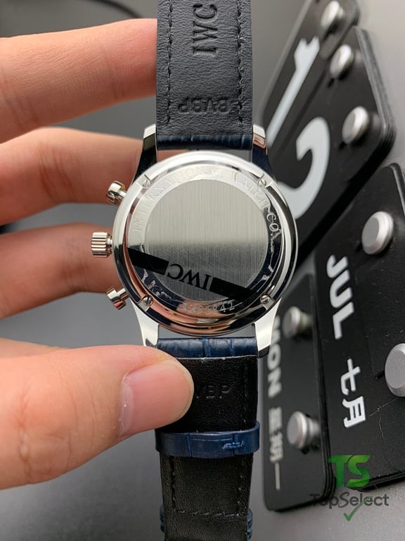 IWC Portugieser Chronograph White Dial Blue Hands - 4