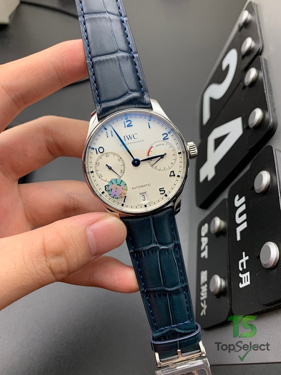IWC Portuguese Automatic 7 Days White Blue - 5