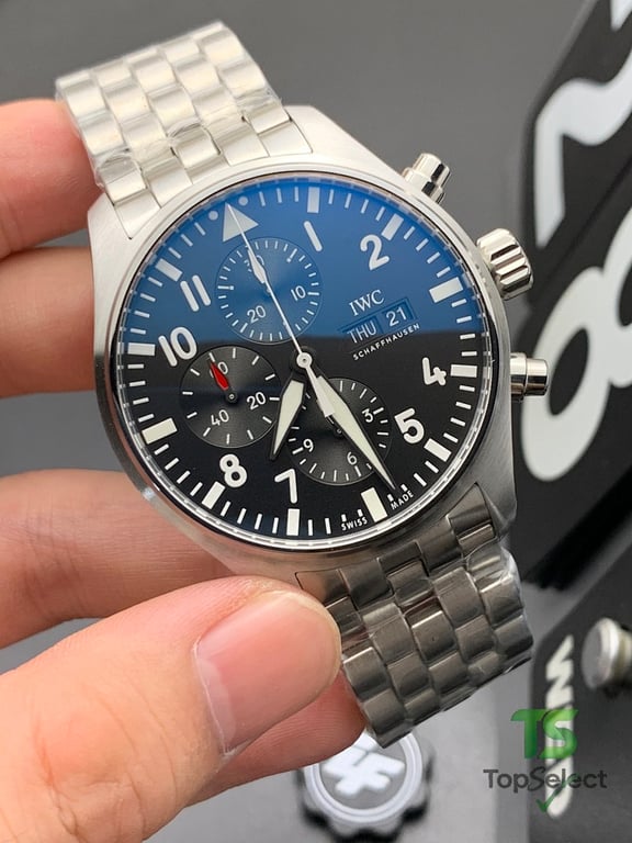 IWC Pilot's Watch Chronograph Steel Black - 3